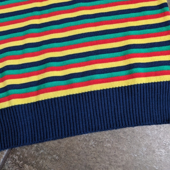 Lido Of California Vintage Ski Wool Knit Crew Neck Sweater Striped Size M - Picture 6 of 11